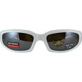 thumbnail image 2 of MotoFrames MF Chill Padded Motorcycle Sunglasses White Frames Driving Mirror Lenses, 2 of 5