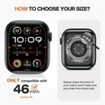 thumbnail image 3 of Hionly 2 Pack Case Built in Tempered Glass Screen Protector Compatible with Apple Watch Series 10 (2024) 46mm, Hard PC Case Overall Protective Cover - 1 Starlight + 1 Transparent, 3 of 9