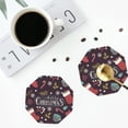thumbnail image 5 of Balery 4 Pcs Merry Christmasleather Coasters Set, Drink Table Cup Coasters For Living Room Kitchen Coffee Decor, 5 of 9