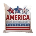 thumbnail image 3 of Linnome Polyester Printed Short Plush Pillowcase Double Sided Independence Day Pattern for Couch Bedroom Decoration 17.7x17.7in Multicolor#05, 3 of 9