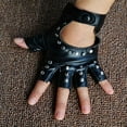 thumbnail image 3 of Half-Finger Women's And Girls' Cosplay Rocker Star Gloves In PU Material Perfect Gift, 3 of 5