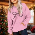 thumbnail image 1 of Cowsor Cute Hoodie for Teen Girls Trendy Bow Print Preppy Hooded Sweatshirts Kids Pullover Long Sleeve School Outfits, 1 of 7