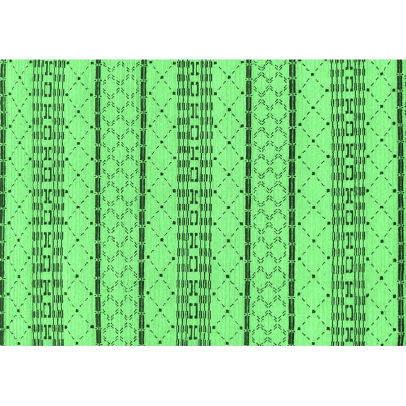 Ahgly Company Indoor Rectangle Solid Emerald Green Modern Area Rugs, 3' x 5'