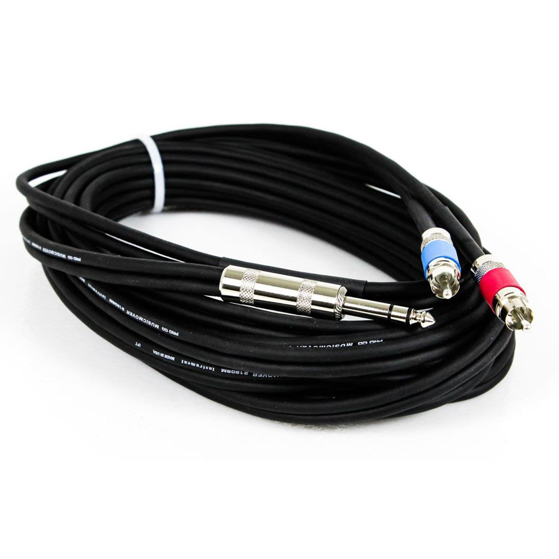 ProCo Excellines 20-foot Insert Y Cable 1/4 TRS to Dual RCA -  IPBQ2R-20
