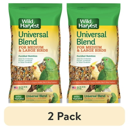(2 pack) Wild Harvest Universal Blend for Medium and Large Birds, 10 lbs