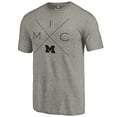 thumbnail image 2 of Men's Ash Michigan Wolverines Quad Tri-Blend T-Shirt, 2 of 3