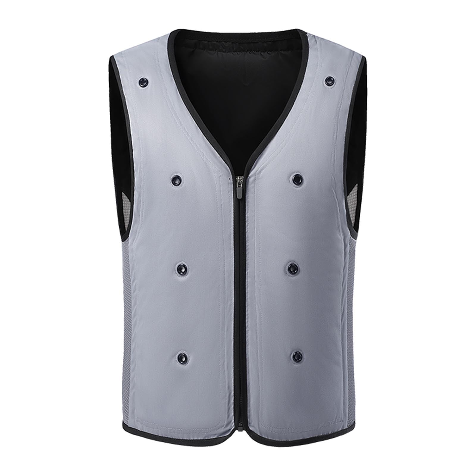 BVOFAR Evaporative Cooling Vest for Men Big and Tall Wearer Stays Cool and Dry Lightweight Zip Up Vest Jackets for Outdoor Work Running Hiking Cycling Gray L