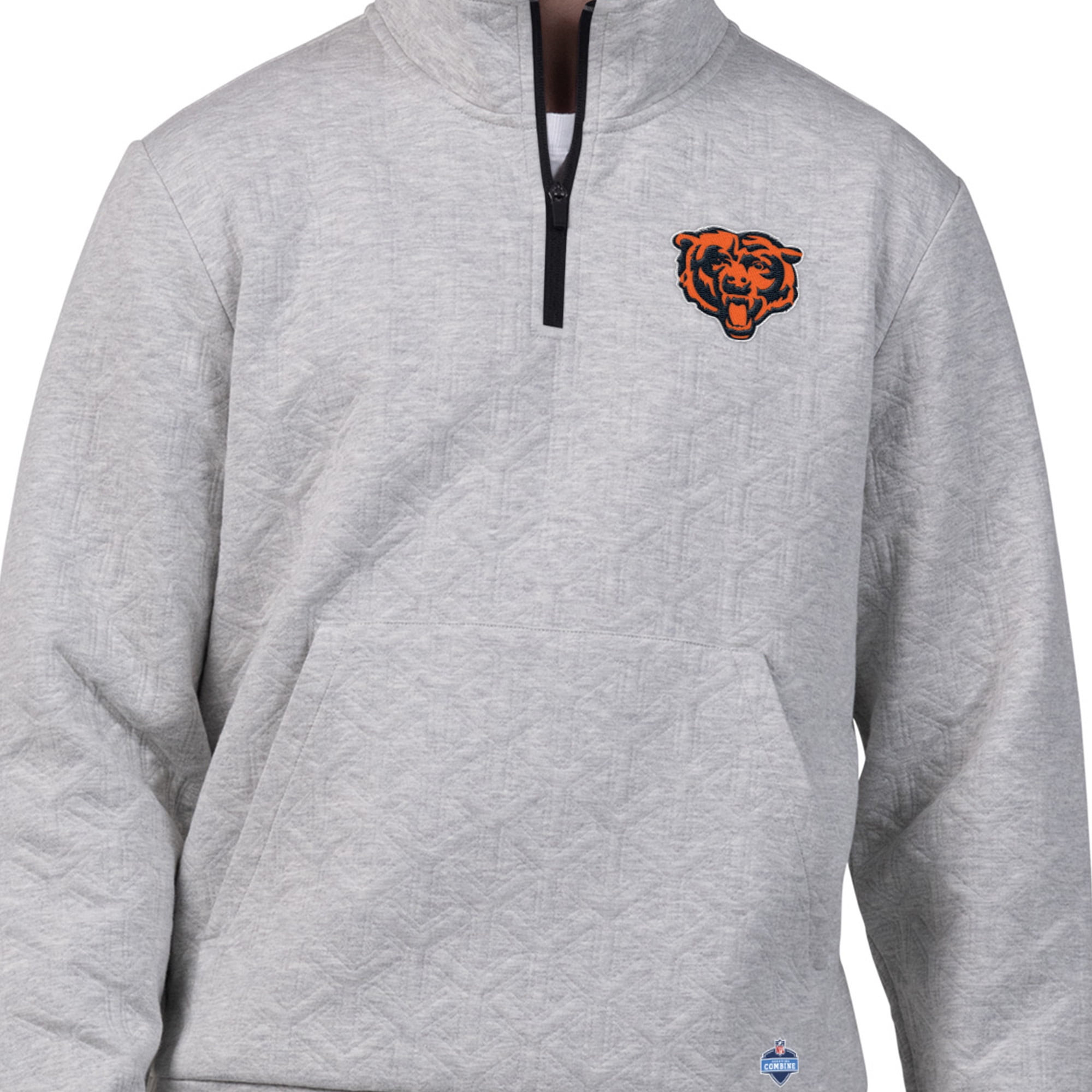 Chicago Bears Men's NFL Combine Textured 1/4 Zip Pullover Longsleeve Fleece