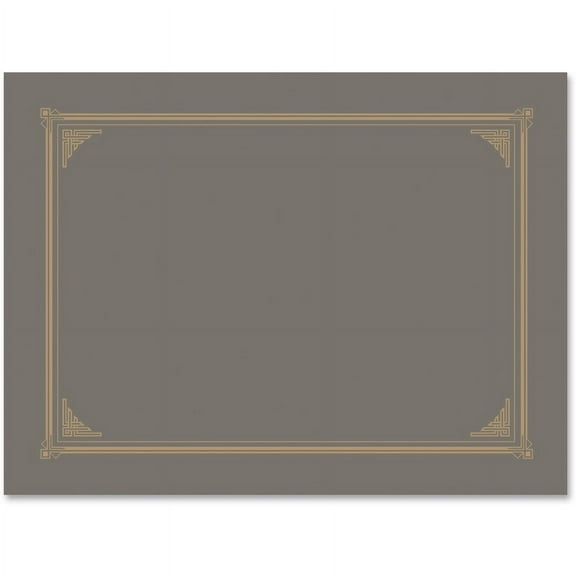 Geographics Gray Linen Document Covers, Gray, Gold, 6 / Pack (Quantity)