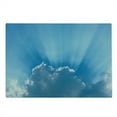 thumbnail image 2 of Landscape Cutting Board, Sunburst Lining View Fluffy Clouds in the Summer Sky Nature Picture Print, Decorative Tempered Glass Cutting and Serving Board, Large Size, Blue Grey, by Ambesonne, 2 of 5