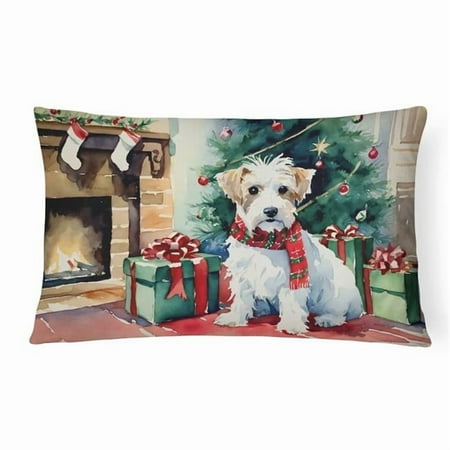 Sealyham Terrier Cozy Christmas Throw Pillow 12 in x 16 in