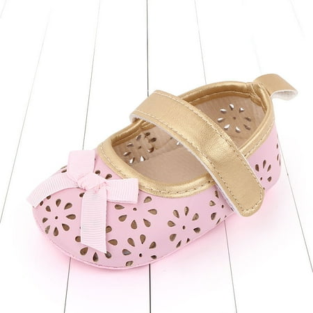 

Toyella Soft Sole Toe Baby Shoes Princess Shoes Pink 12