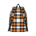 thumbnail image 3 of Balery Orange Plaid Vintage Canvas Backpack for Men and Women - Large Capacity, Durable Travel Laptop Bag for School, Work, Hiking, and Outdoor Activities, 3 of 7