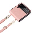 thumbnail image 3 of SaniMore for Samsung Galaxy Z Flip 4 (6.7" 2022) Phone Case, Retro PU Leather + Crossbody Lanyard, Shockproof Anti-fall Slim, Durable Wear-resistant Folding Shell for Galaxy Z Flip 4, Pink, 3 of 8
