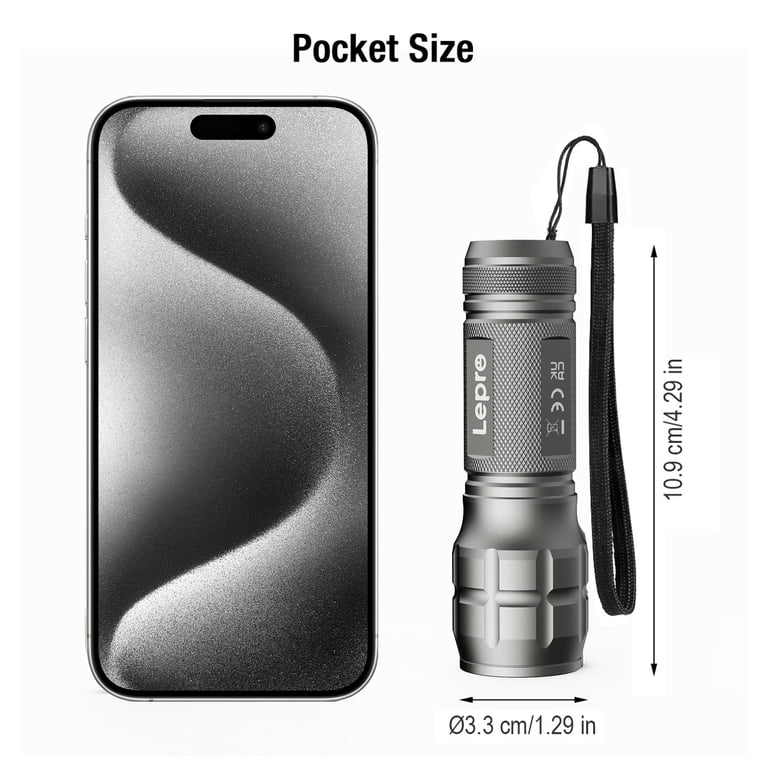 LED Flashlight 2-Pack, 140 Lumens Zoomable photo 7