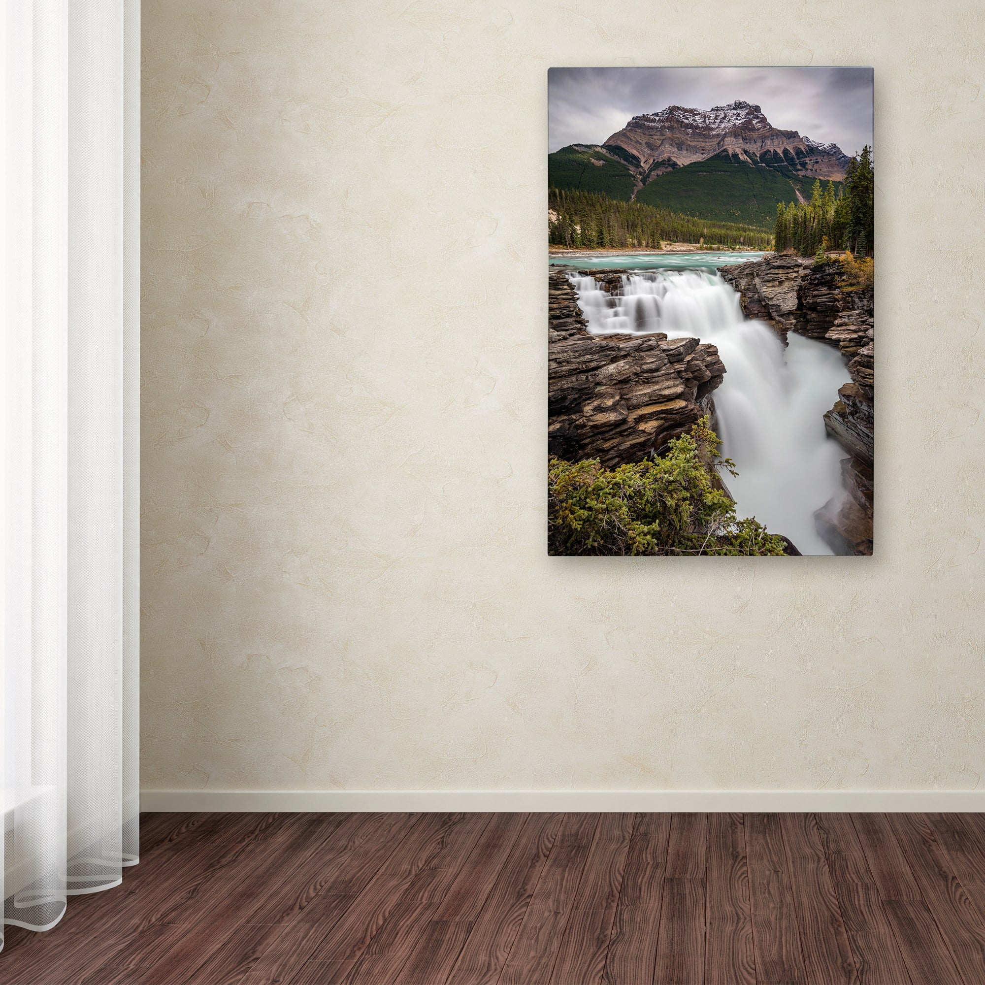 Trademark Fine Art 'Athabasca Falls' Canvas Art by Pierre Leclerc