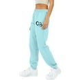 thumbnail image 4 of successthop Wide Leg Sweatpants Women Fleece Pants with Pockets Heart ELastic Waist Sportpants Drawstring Trousers Blue, 4 of 4