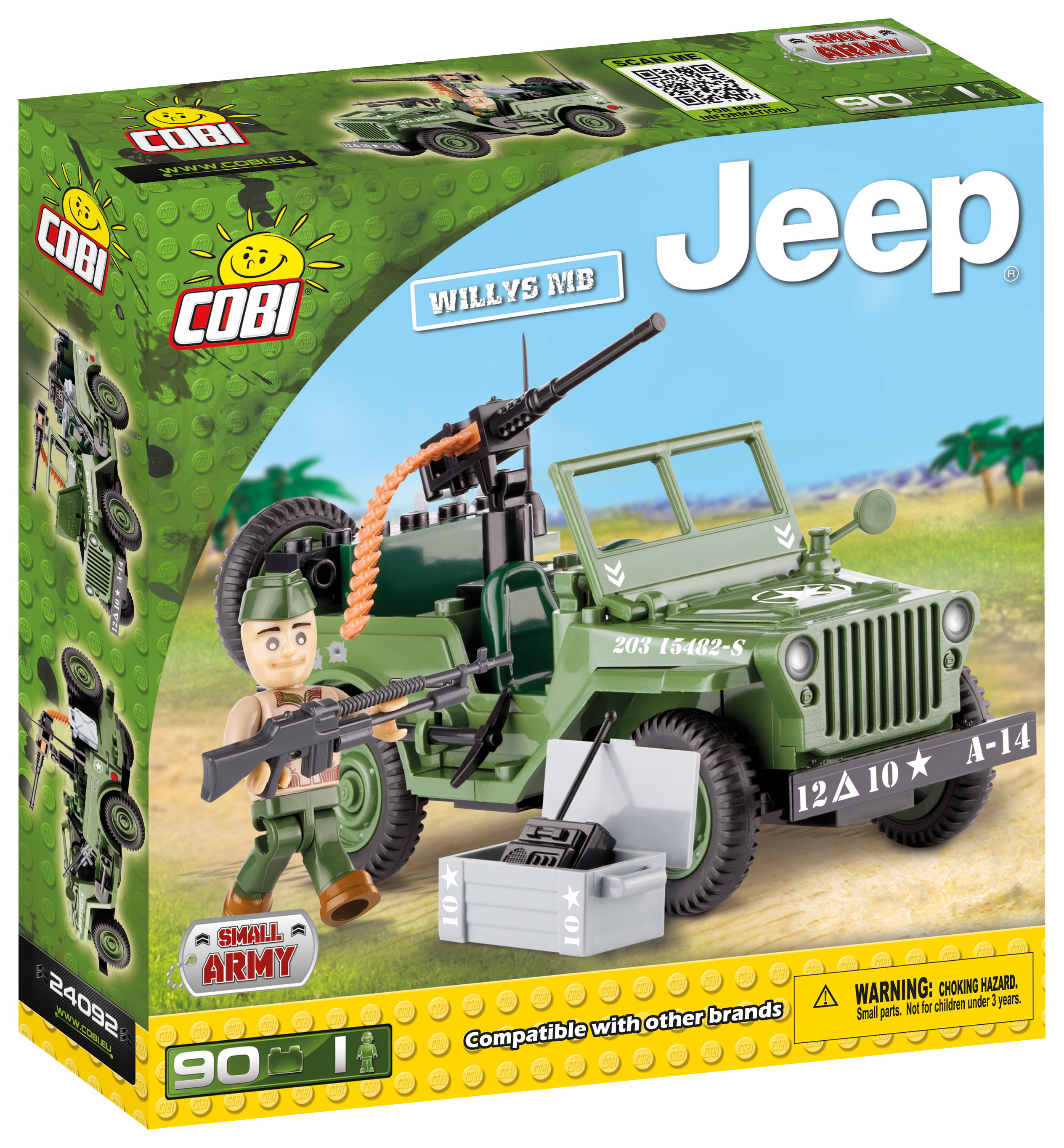 COBI Small Army Vehicle ~ Willys MB Jeep & Cannon 180 Piece Block Set #NEW 