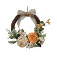 thumbnail image 2 of Bewildely Guirnalda de puerta, flor artificial, simulación de ratán, guirnalda para colgar en la pared, accesorios de fotografía para fiesta Decoración del hogar  naranja diámetro 26 cm, 2 of 6