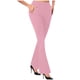 thumbnail image 2 of Karight Women's Fashion Casual Temperament Solid Color Knitted Pull Slim Flare Trousers, 2 of 6