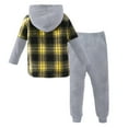 thumbnail image 4 of 12 Month Girl Clothes Long Sleeve Toddler Baby Boys Fall Winter Clothes Letter Long Sleeve Plaid Hoodie Sweatshirts Pockets Pants Plaid Hoodie Set 2 Piece Plaid Hoodie Outfits, 4 of 6