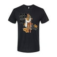 thumbnail image 2 of Wild Bobby God Made Me This Way Cross with Sunflowers Inspirational/Christian Men Premium Tri Blend Tee, True Black, Medium, 2 of 6