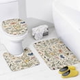 thumbnail image 4 of 4 Piece Shower Curtain Sets Non-Slip Rugs And Toilet Mat Lid Rug Accessories Herbs Wildflowers And Butterflies Durable and Waterproof Sage Green Herb Wildflower Botanical Plant for Bathroom, 4 of 8