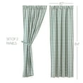 thumbnail image 2 of VHC Brands Annie Buffalo Check Farmhouse 84"x40" Panel Pair Green Rod Pocket Cotton Tie Back(s) Window Curtains, 2 of 7