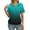 Turquoise, variant on Lumtrix Womens Polo Shirts Short Sleeve Summer Gradient Tops Business Casual Tees Collared V Neck T Shirt Fashion Loose Fit Tee Turquoise M