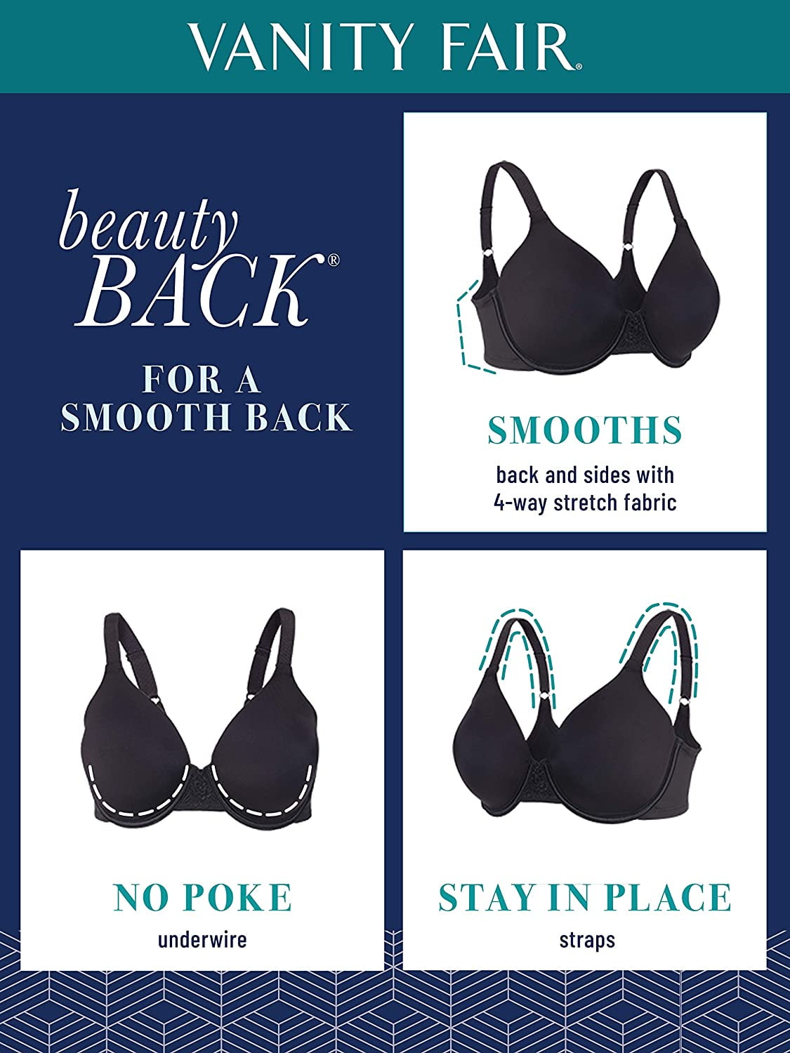 Women's Vanity Fair 76380 Beauty Back Full Figure Underwire Bra