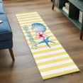 thumbnail image 3 of Starfish Shell Coastal 2'x6' Runner Rugs for Hallway Kitchen Bedside Non Slip, Summer Nautical Yellow Striped Farmhouse Entryway Rug Runners with Rubber Backing, Long Carpet Runner for Laundry Room, 3 of 8