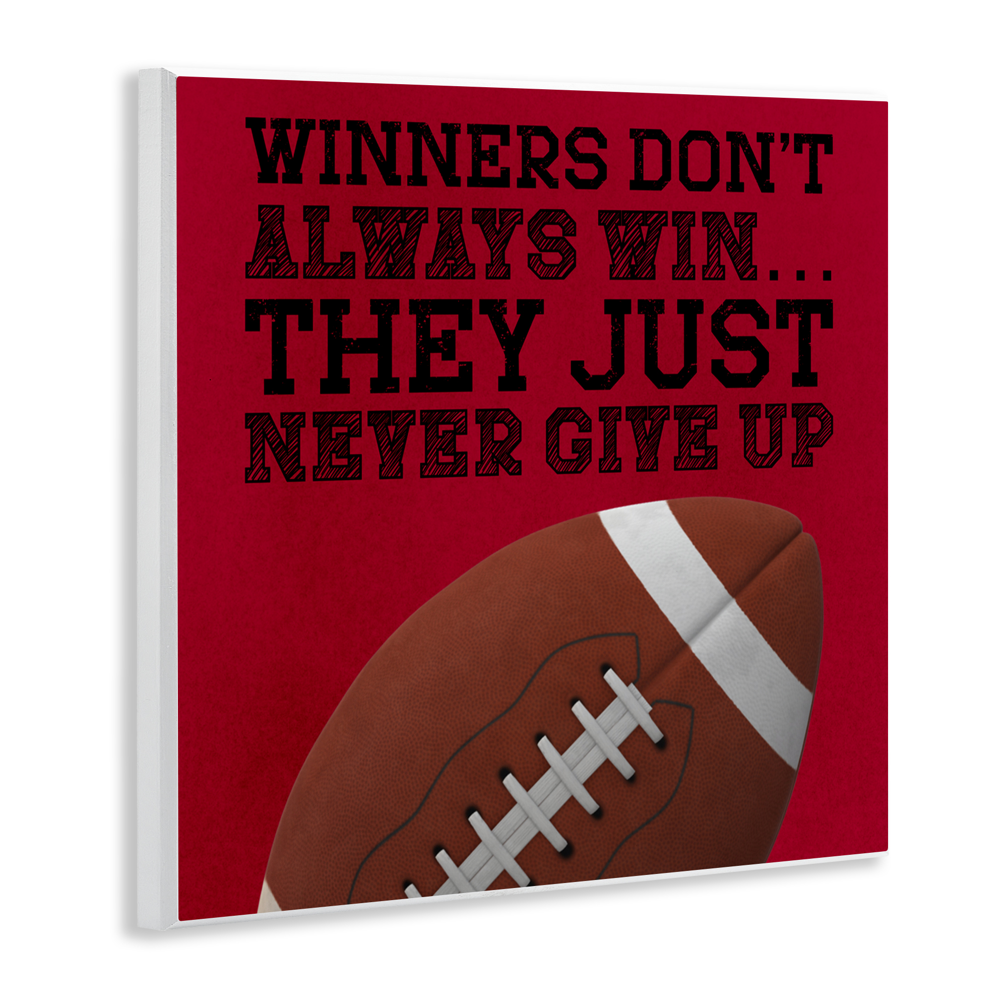Winners Never Give Up Wall Plaque Art, design by Marcus Prime