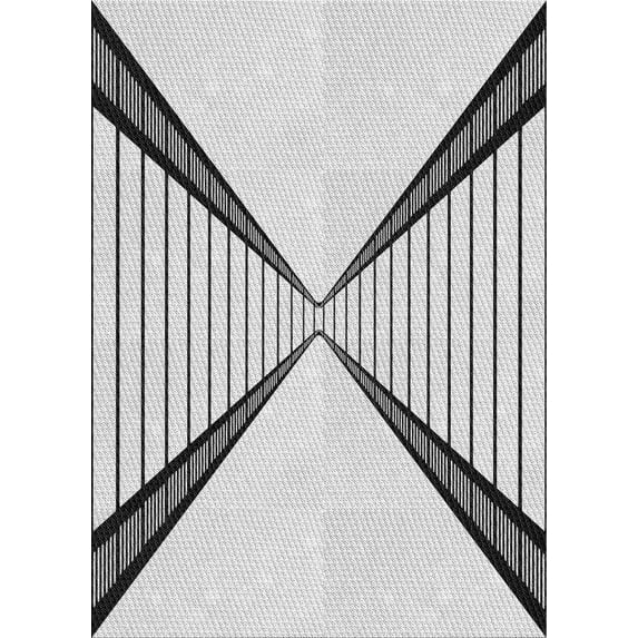 Ahgly Company Indoor Rectangle Patterned Gray Novelty Area Rugs, 2' x 4'