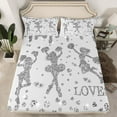 thumbnail image 2 of jejeloiu Girly Cheerleading Queen Sheet Sets,Cheer Dancer Flat Sheet,Gray Bling Diamond Queen Fitted Sheet For Teens,Luxury Bedroom Decor,4 Pieces, 2 of 7