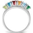 thumbnail image 3 of Sterling Silver Rhodium-Plated Synthetic 6 Stone Mother's Ring (Size 7) Made In United States xmr2/6ss, 3 of 5
