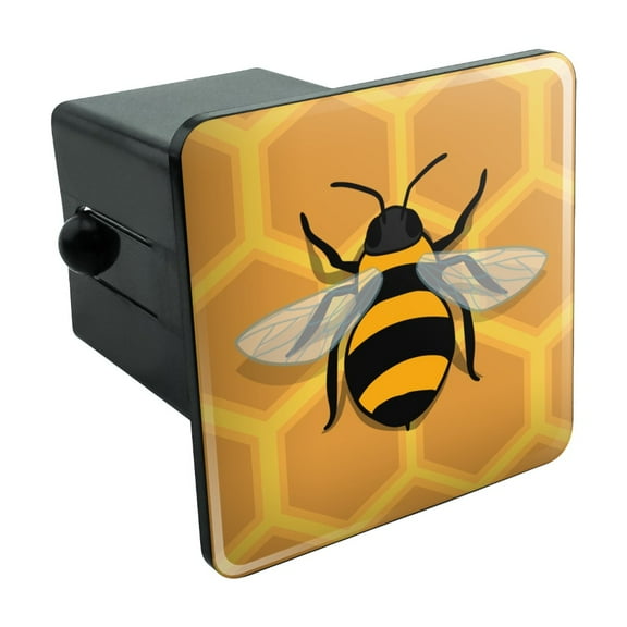 Bee on Honeycomb Tow Trailer Hitch Cover Plug Insert