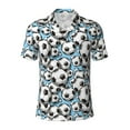 thumbnail image 2 of Daiia Football Soccer Ball Pattern Men’s Polo Shirts,Solid Deck Shirt,Classic Fit, Breathable Cotton Polo for Casual and Sport Wear-Large, 2 of 7