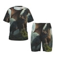 thumbnail image 1 of Balery Forest Stone-Colored Dragon Conjunto de Pijama Infantil de Manga Corta con Estampado – Ropa de Dormir de Algodón Suave-Large, 1 of 6