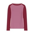thumbnail image 3 of Womens Long Sleeve Tops Colorblock Raglan Crew Neck Tees Lightweight Comfort Soft Casual Loose Classic Tshirts, 3 of 5
