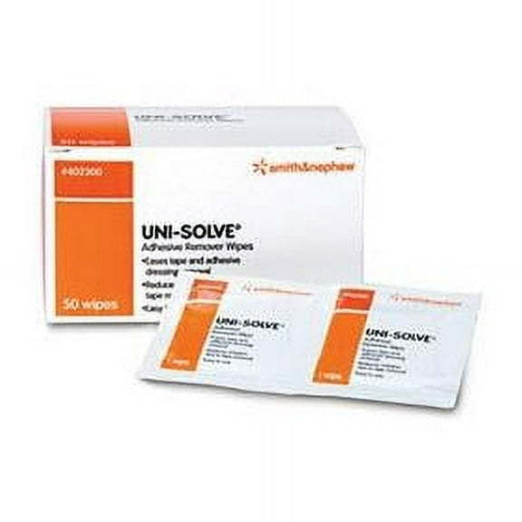 Smith & Nephew 402300 Uni-Solve Adhesive Remover Wipes (Box of 50)