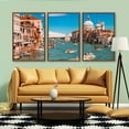 thumbnail image 3 of IDEA4WALL 3 Piece Framed Canvas Wall Art for Living Room, Bedroom Italy City Landscape Canvas Prints for Modern Home Decoration Ready to Hang, 3 of 4