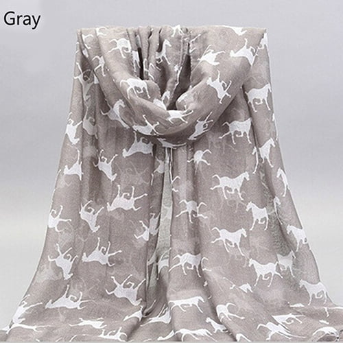 Soft and Long Horse Print Scarf 