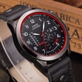 thumbnail image 4 of Reloj de cuarzo para hombre, relojes para hombre, reloj de pulsera analógico de cuarzo con fecha de cuero militar para hombre, 4 of 5