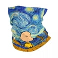 thumbnail image 2 of Pañuelo para el cuello de invierno a prueba de viento con diseño de Snoopy y Charlie Brown, con paisaje de Van Gogh personalizado, para senderismo, diadema y polaina, 2 of 5