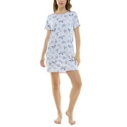 Roudelain Women's Printed Short-Sleeve Sleepshirt - Allie Butterflies, Size Small