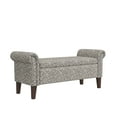 thumbnail image 5 of Homesvale Wallen 56.5"W x 24.5" H Storage Bench Ottoman with Rolled Arms for Living Room, Bedroom, Entryway, Tan Curly Vine Pattern, 5 of 8