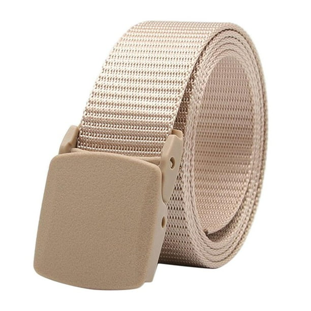 Cinturón de nailon con hebilla, duradero y resistente al desgaste, accesorio de ropa, 6 colores Beige