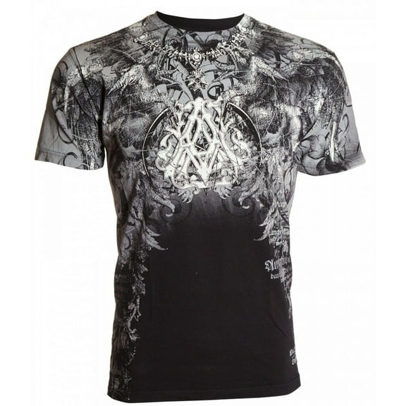 ARCHAIC by AFFLICTION Men's T-Shirt FURANCE Skull Wings MMA Biker