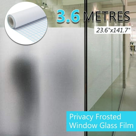 Clear Window Sticker - PVC Frosted Glass Window Film Sticker Removable For Office Home Bedroom Bathroom Protect Privacy 196.85x35.43