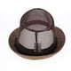 thumbnail image 3 of Sombreros Panamá de malla para hombre y mujer, sombreros Fedora Trilby, sombrero de paja para playa, sombrero de ala corta café, 3 of 8